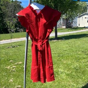 Red Ruffled Kids Dress